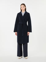 Double-Faced Wool-Blend Robe Coat for Women - Navy - Max Mara KSA