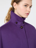 Wool-Blend Double Fabric Maxi Cape for Women - Purple - Max Mara KSA