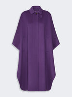 Wool-Blend Double Fabric Maxi Cape for Women - Purple - Max Mara KSA