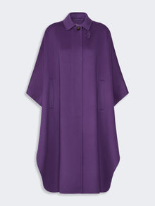 Wool-Blend Double Fabric Maxi Cape for Women - Purple - Max Mara KSA