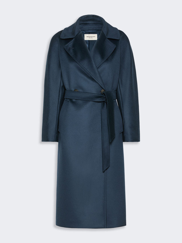 Double-Breasted Wool Coat for Women - Ultramarine - Max Mara KSA