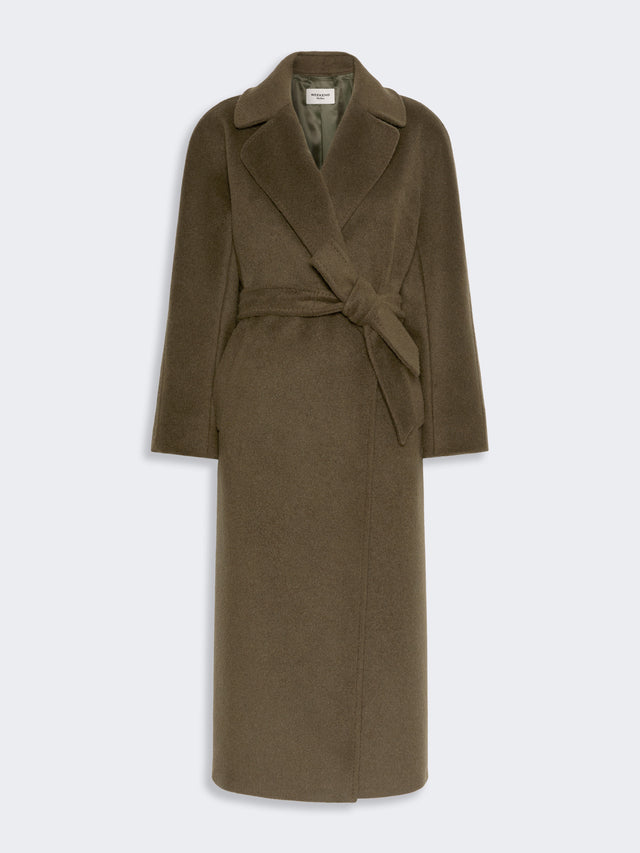 Wool And Alpaca Teddy Coat for Women - Kaki - Max Mara KSA