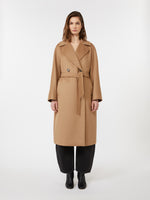 Double-Breasted Wool Coat for Women - Camel - Max Mara KSA