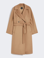Double-Breasted Wool Coat for Women - Camel - Max Mara KSA