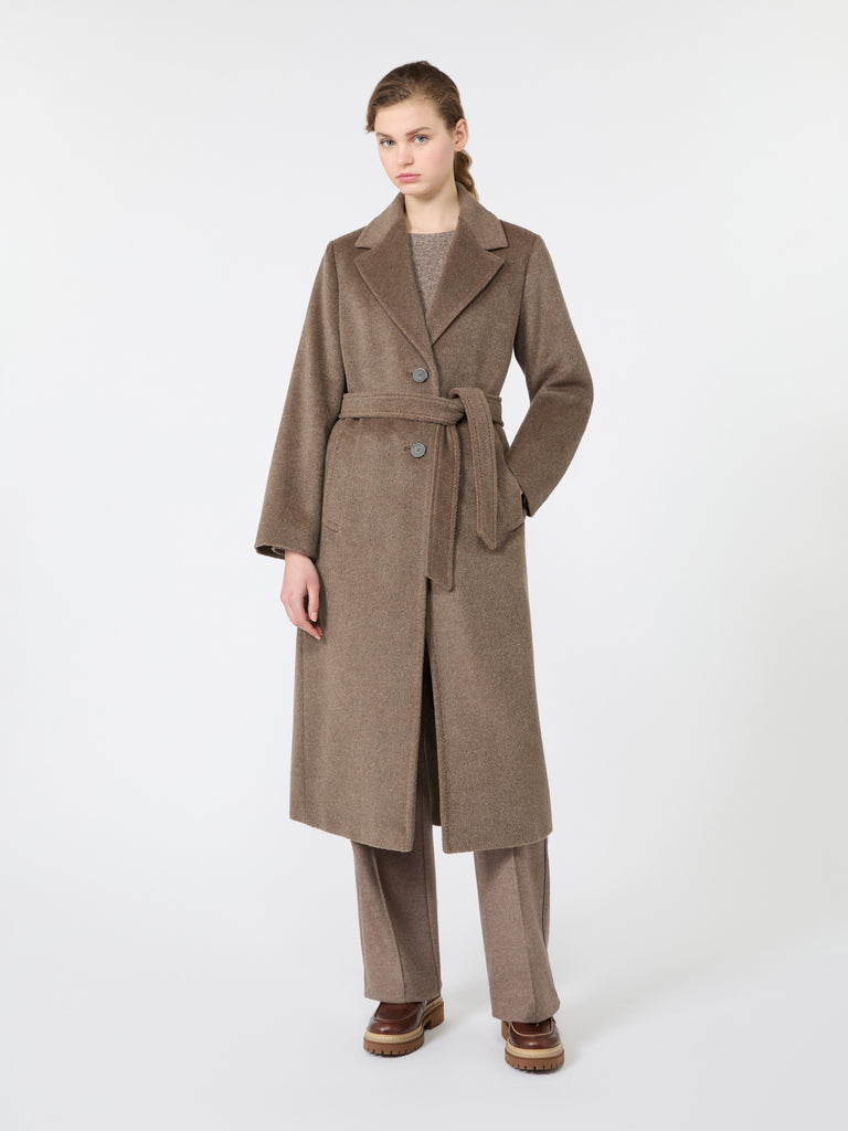 max mara معطف تيدي طويل من الصوف والألبكة