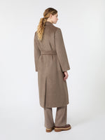 Wool And Alpaca Teddy Long Coat for Women - Marron Glace' - Max Mara KSA