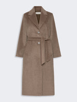 Wool And Alpaca Teddy Long Coat for Women - Marron Glace' - Max Mara KSA