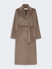 Wool And Alpaca Teddy Long Coat for Women - Marron Glace' - Max Mara KSA