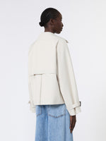 Short Water-Repellent Canvas Trench Coat for Women - Ivory - Max Mara KSA