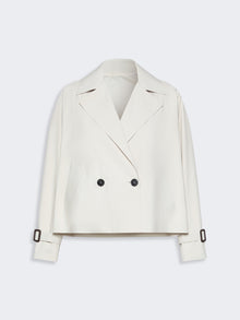 Short Water-Repellent Canvas Trench Coat for Women - Ivory - Max Mara KSA