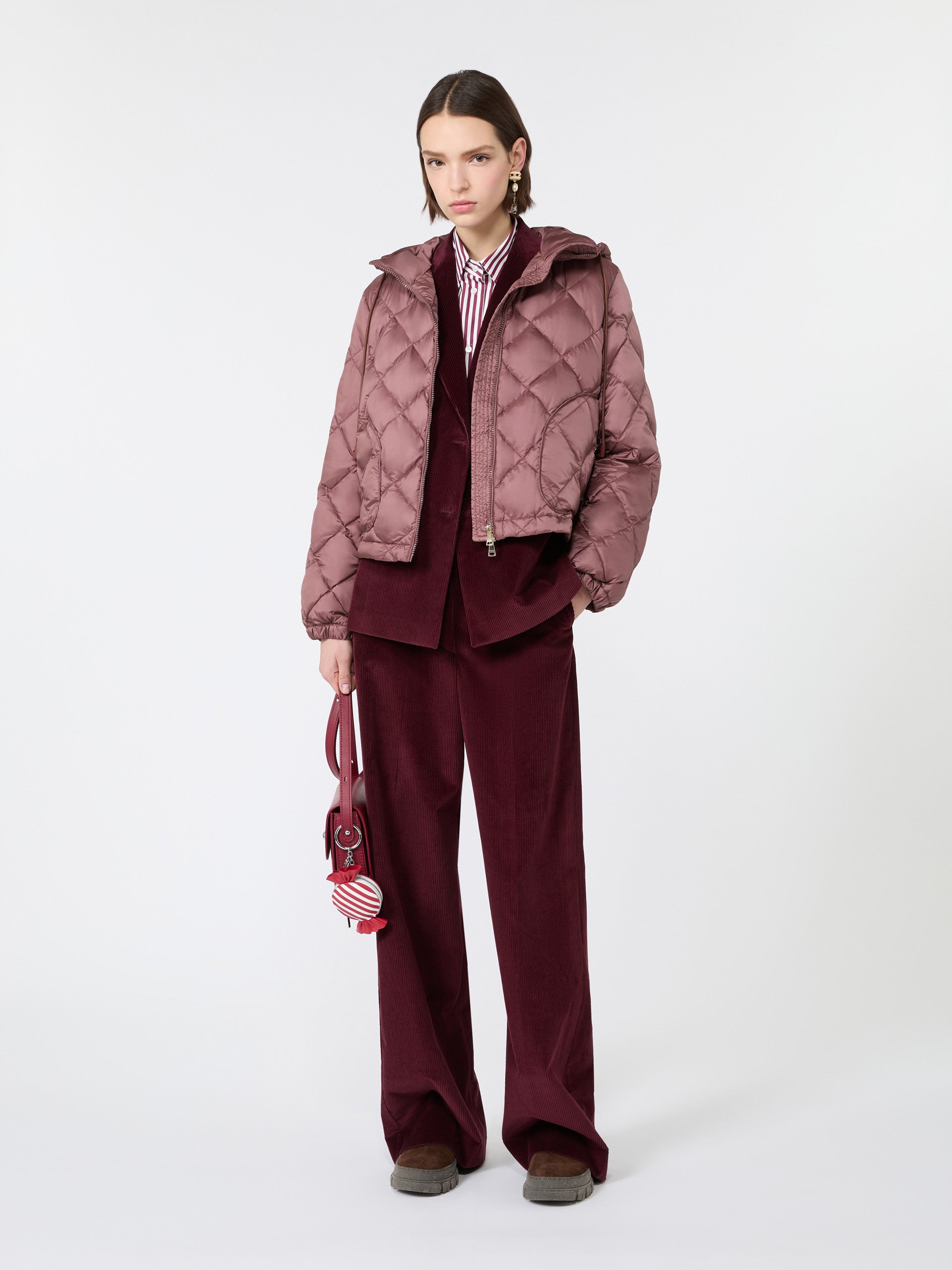 Cotton Corduroy Velvet Blazer for Women - Bordeaux - Max Mara KSA