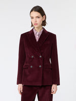 Cotton Corduroy Velvet Blazer for Women - Bordeaux - Max Mara KSA