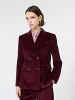 Cotton Corduroy Velvet Blazer for Women - Bordeaux - Max Mara KSA