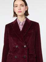 Cotton Corduroy Velvet Blazer for Women - Bordeaux - Max Mara KSA