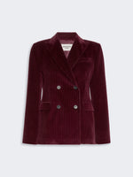 Cotton Corduroy Velvet Blazer for Women - Bordeaux - Max Mara KSA