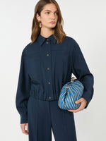Short Woollen Cloth Jacket for Women - Navy - Max Mara KSA