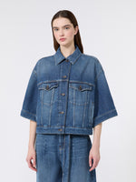 Cotton Denim Jacket for Women - Navy - Max Mara KSA