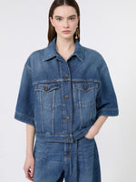 Cotton Denim Jacket for Women - Navy - Max Mara KSA
