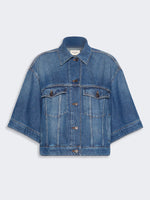 Cotton Denim Jacket for Women - Navy - Max Mara KSA