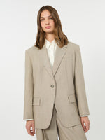 Oversized Woollen Cloth Blazer for Women - Hazelnut Brown - Max Mara KSA