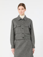 Cropped Wool Blend Jacket for Women - Dark Grey - Max Mara KSA