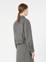 Cropped Wool Blend Jacket for Women - Dark Grey - Max Mara KSA