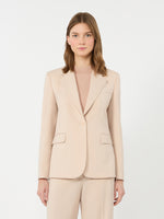 Single-Breasted Stretch Wool Blazer for Women - Powder - Max Mara KSA