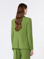 Single-Breasted Stretch Wool Blazer for Women - Green - Max Mara KSA