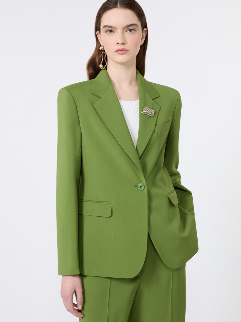 max mara single-breasted stretch wool blazer