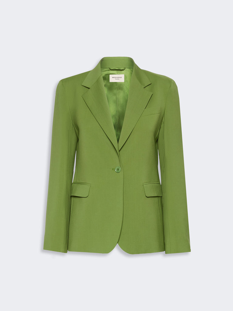 max mara single-breasted stretch wool blazer