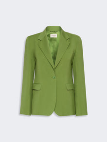 Single-Breasted Stretch Wool Blazer for Women - Green - Max Mara KSA