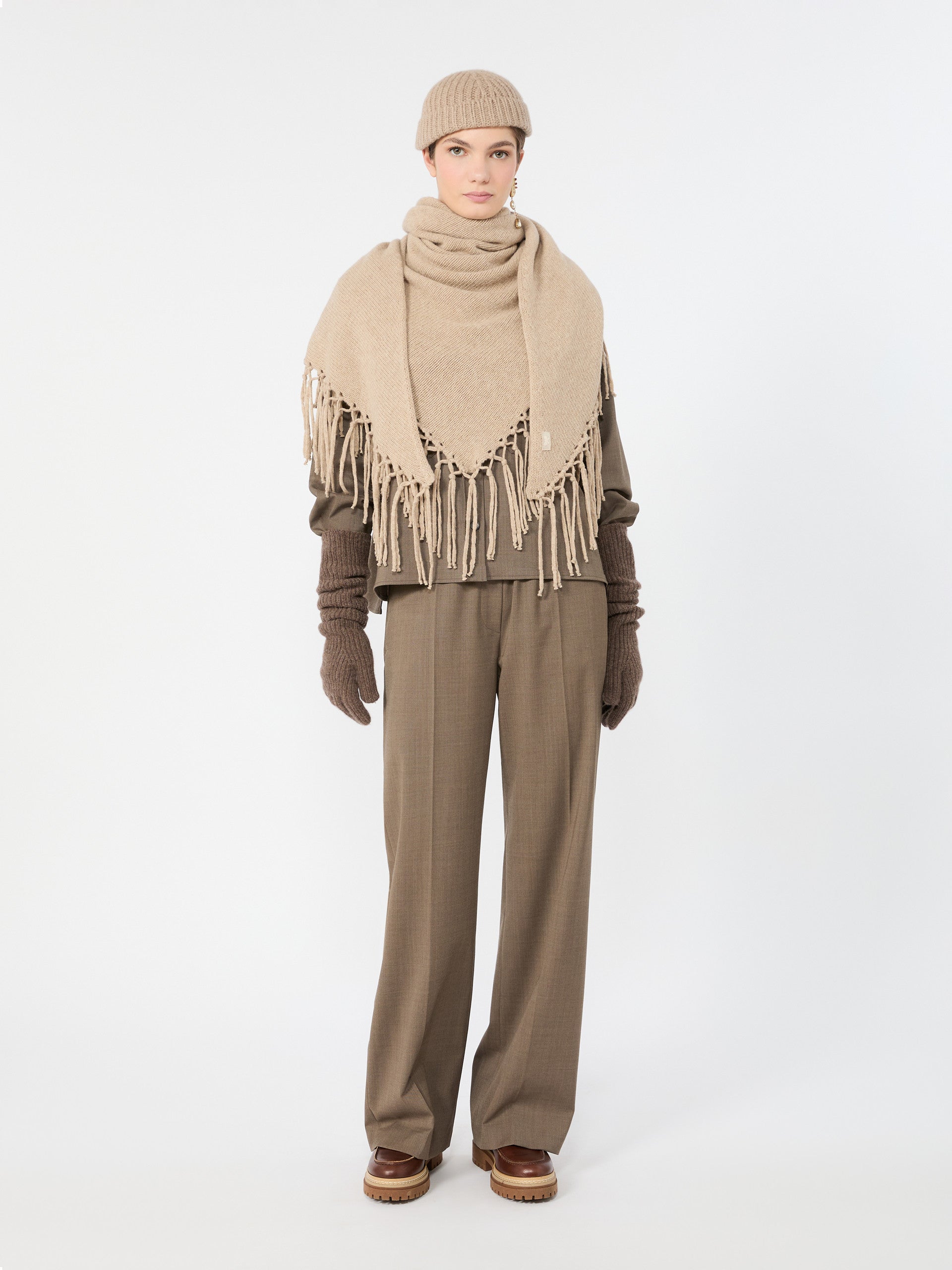 Stretch Wool Twill Jacket for Women - Marron Glace' - Max Mara KSA