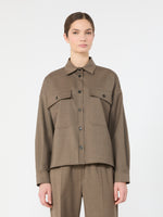 Stretch Wool Twill Jacket for Women - Marron Glace' - Max Mara KSA