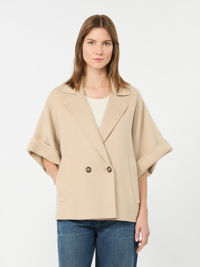 max mara short wool broadcloth coat