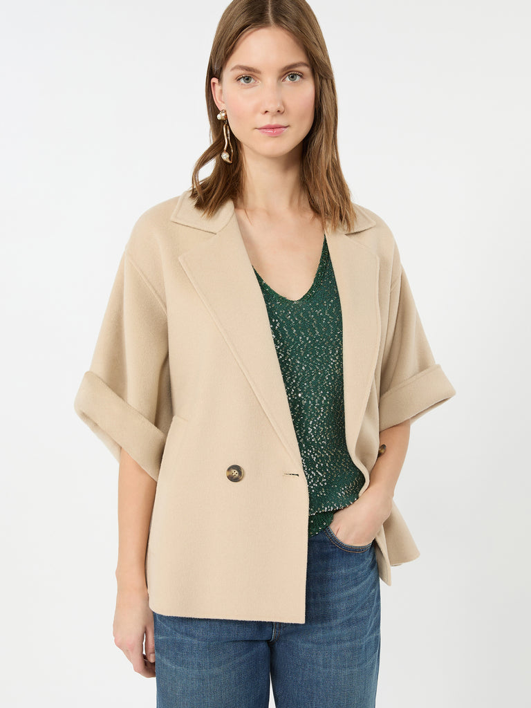 max mara short wool broadcloth coat