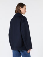 Double-Sided Wool Double-Breasted Pea Coat for Women - Navy - Max Mara KSA