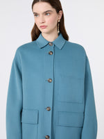 Double Wool Jacket for Women - Light Blue - Max Mara KSA