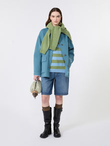 Double Wool Jacket for Women - Light Blue - Max Mara KSA
