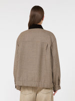 Houndstooth Wool Bomber Jacket for Women - Brown - Max Mara KSA