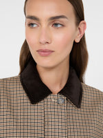 Houndstooth Wool Bomber Jacket for Women - Brown - Max Mara KSA