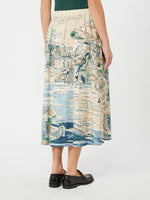 Pleated Printed Poplin Skirt for Women - Light Blue - Max Mara KSA
