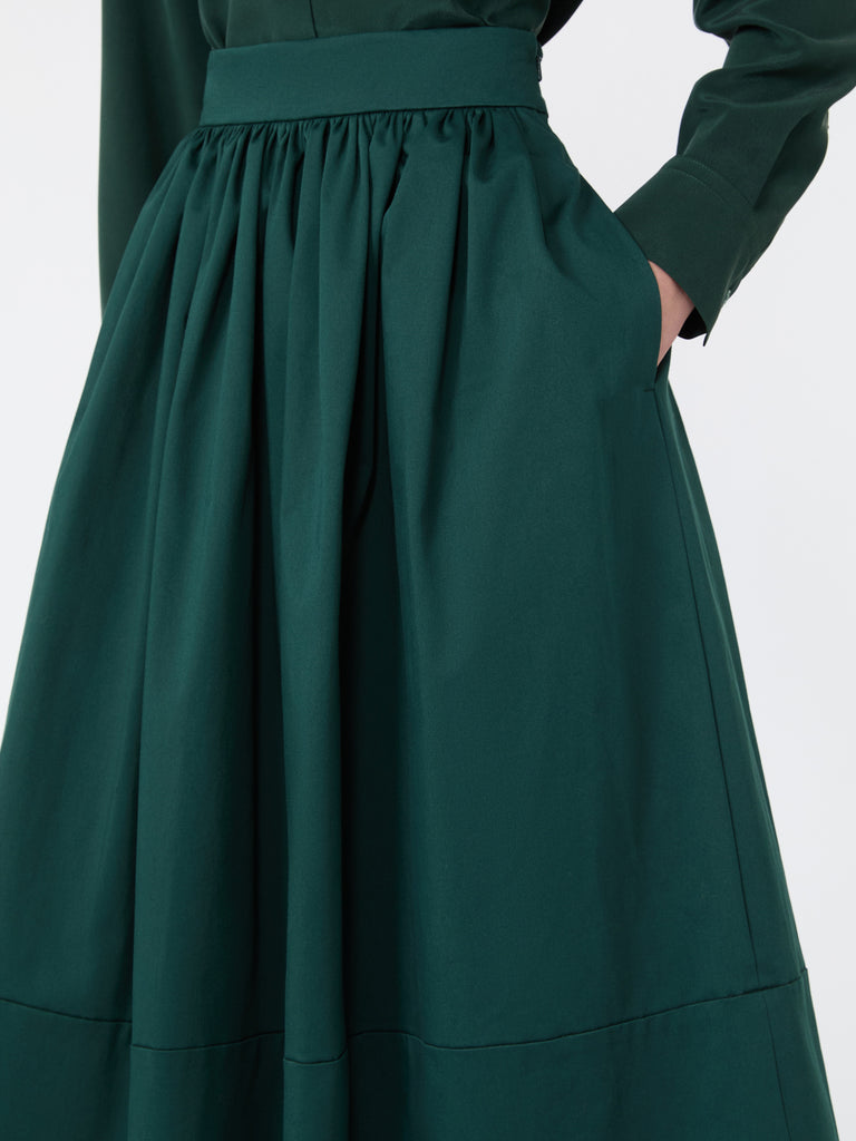 max mara cotton satin midi skirt