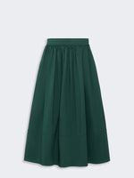 Cotton Satin Midi Skirt for Women - Dark Green - Max Mara KSA