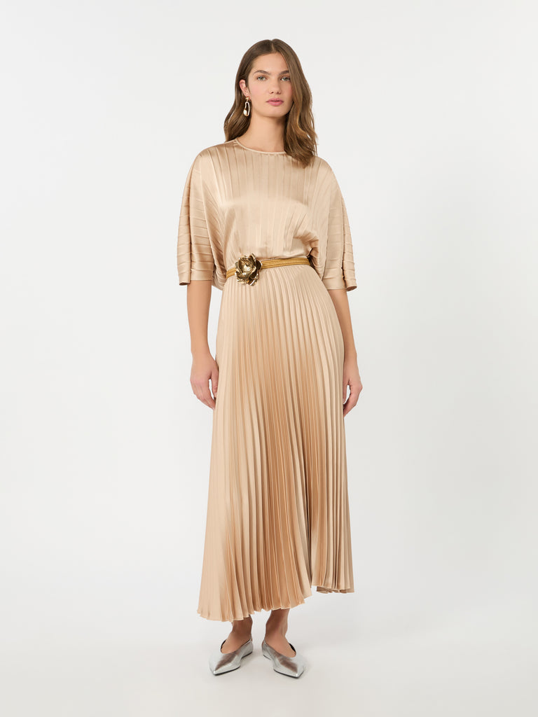 max mara pleated satin skirt