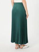 Pleated Satin Skirt for Women - Dark Green - Max Mara KSA