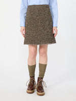 Wool Blend Bouclé Short Skirt for Women - Brown - Max Mara KSA