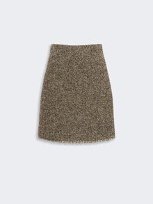 Wool Blend Bouclé Short Skirt for Women - Brown - Max Mara KSA
