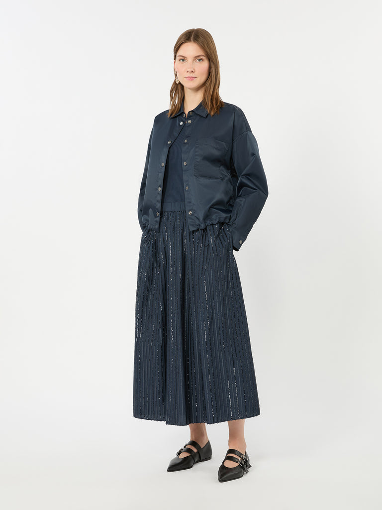 max mara sequin-embroidered cotton skirt