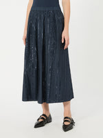 Sequin-Embroidered Cotton Skirt for Women - Navy - Max Mara KSA