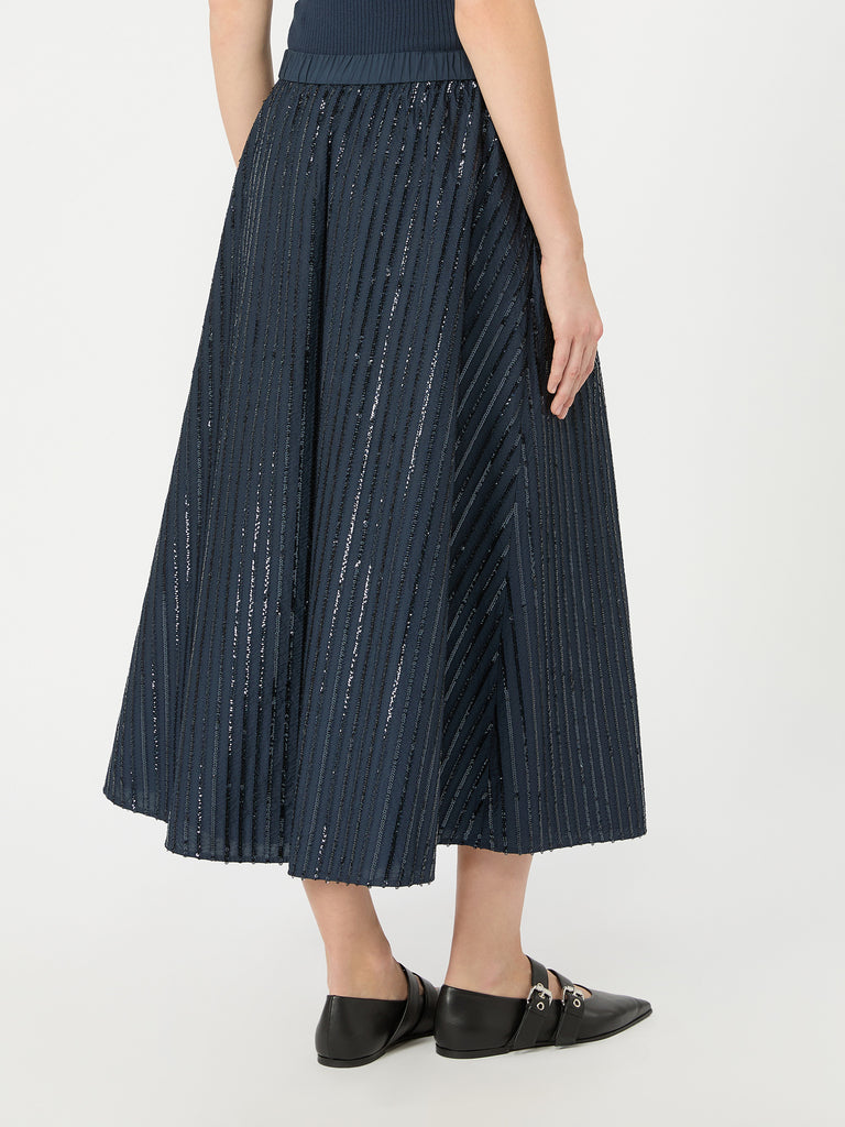 max mara sequin-embroidered cotton skirt